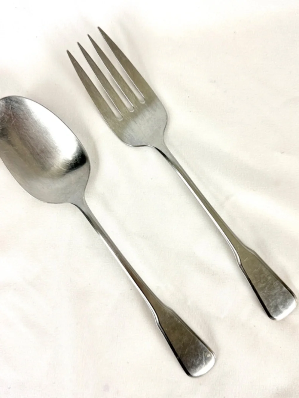 Vintage Oneida Independence Deluxe Stainless Serving Spoon and Meat Fork